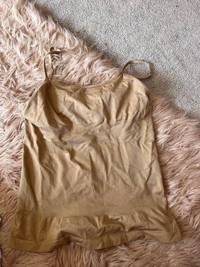 Yummie Spaghetti Strap Tank in Camel